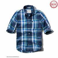 heren abercrombie fitch plaid lang overhemd moose logo blauw wit Shop Enschede 4y7t3625